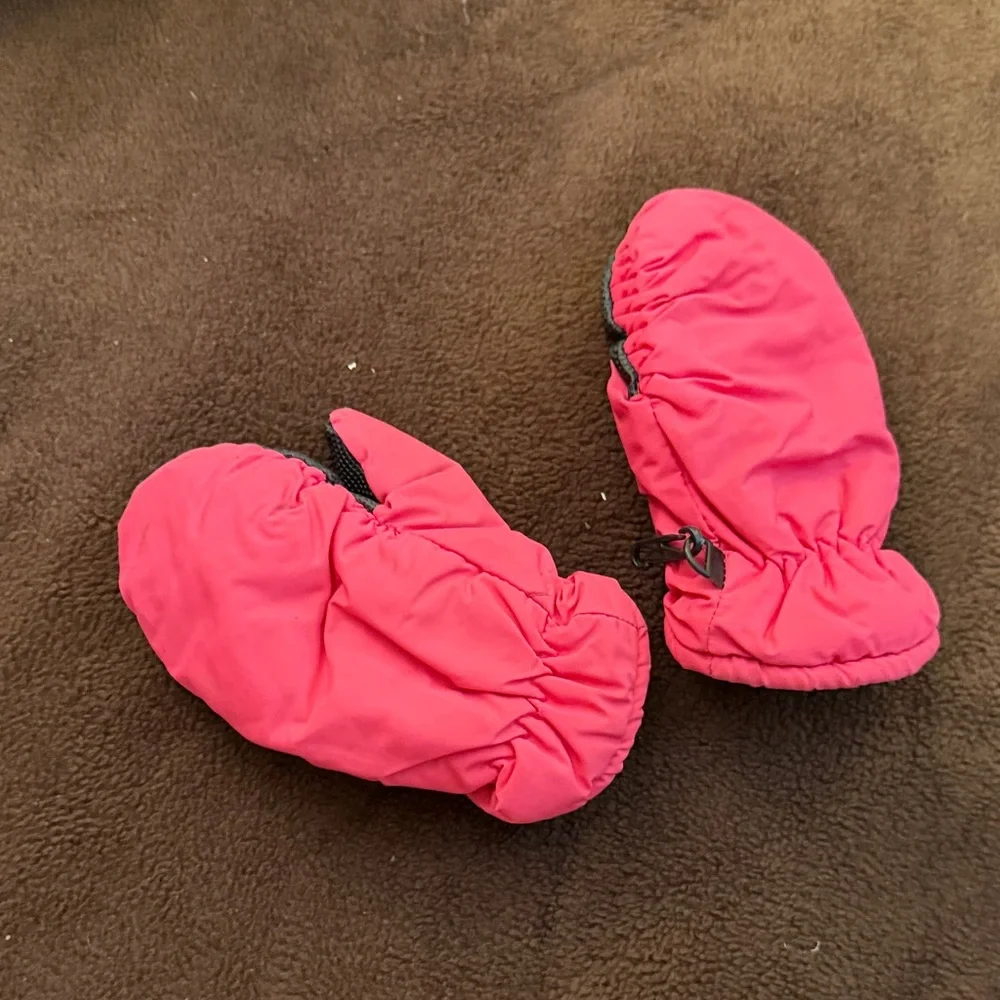 Kids Pink Mittens perfect for ice skating or snow play